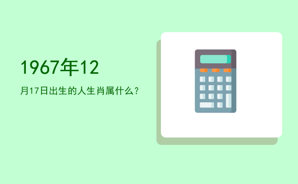 1967年12月17日出生的人生肖属什么?
