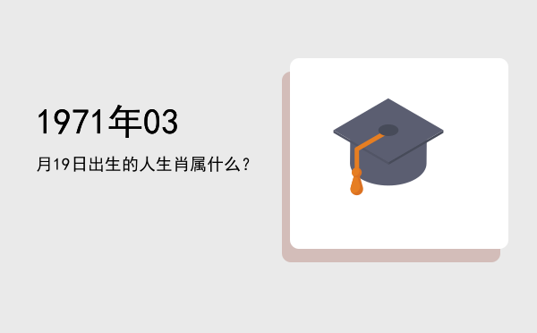 1971年03月19日出生的人生肖属什么?