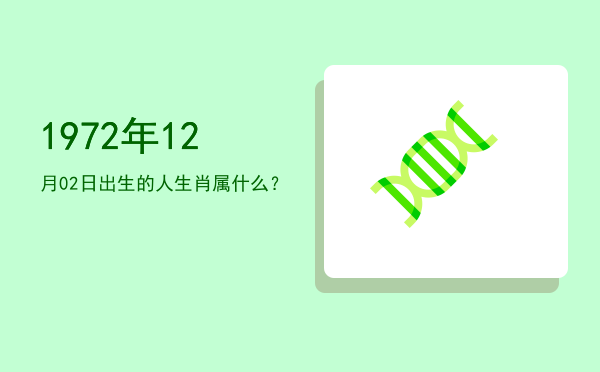 1972年12月02日出生的人生肖属什么?