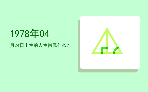 1978年04月24日出生的人生肖属什么?