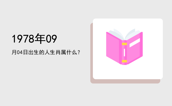 1978年09月04日出生的人生肖属什么?