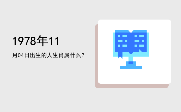 1978年11月04日出生的人生肖属什么?