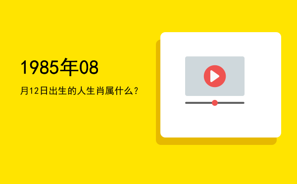 1985年08月12日出生的人生肖属什么?