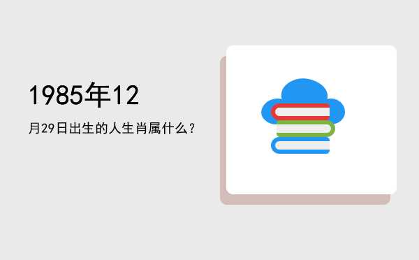 1985年12月29日出生的人生肖属什么?