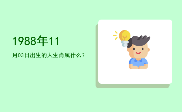 1988年11月03日出生的人生肖属什么?
