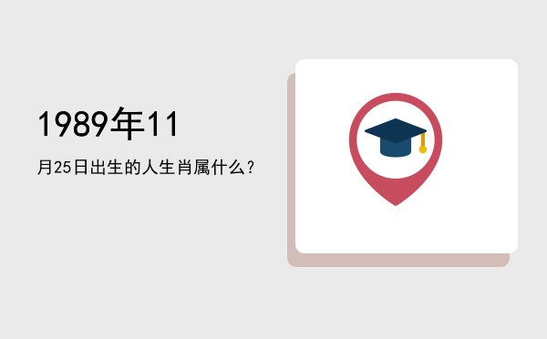 1989年11月25日出生的人生肖属什么?