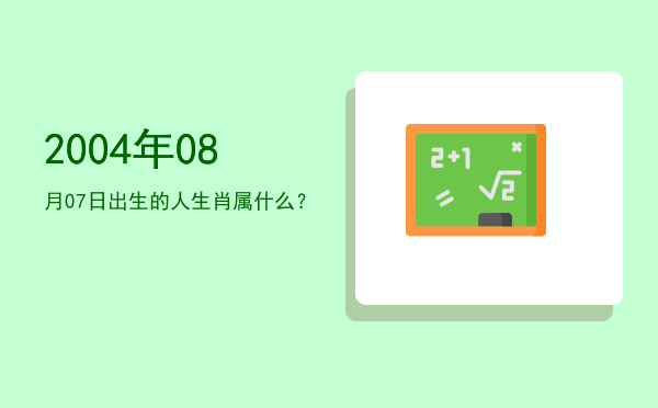 2004年08月07日出生的人生肖属什么?