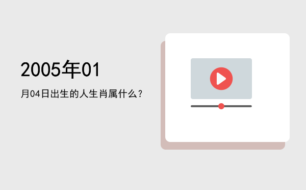 2005年01月04日出生的人生肖属什么?