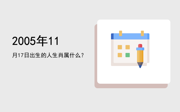 2005年11月17日出生的人生肖属什么?
