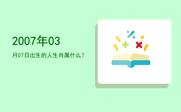 2007年03月07日出生的人生肖属什么?