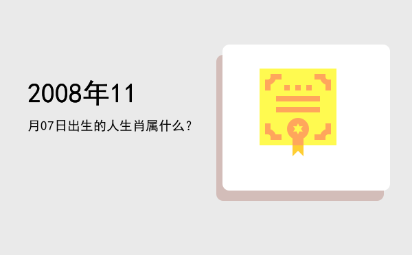 2008年11月07日出生的人生肖属什么?