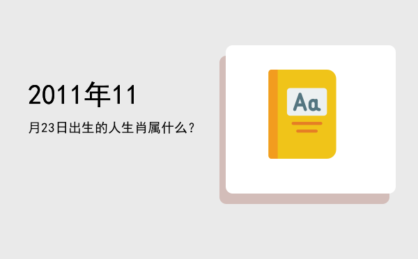 2011年11月23日出生的人生肖属什么?